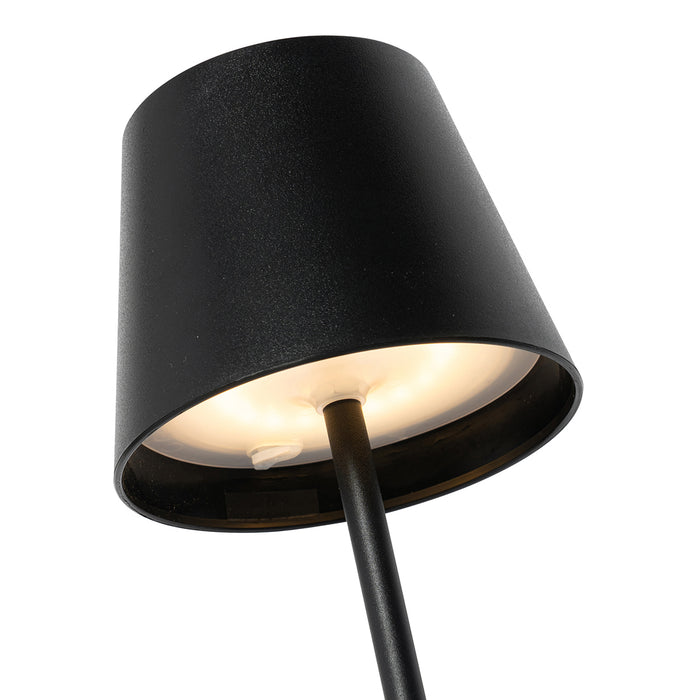 QAZQA Set van 2 tafellampen zwart met dimmer en oplaadbaar - Murdock