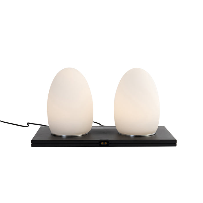 QAZQA Set van 2 tafellampen wit RGBW oplaadbaar - Eggo