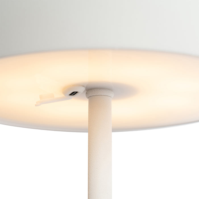 QAZQA Set van 2 buiten tafellampen mushroom wit oplaadbaar - Keira