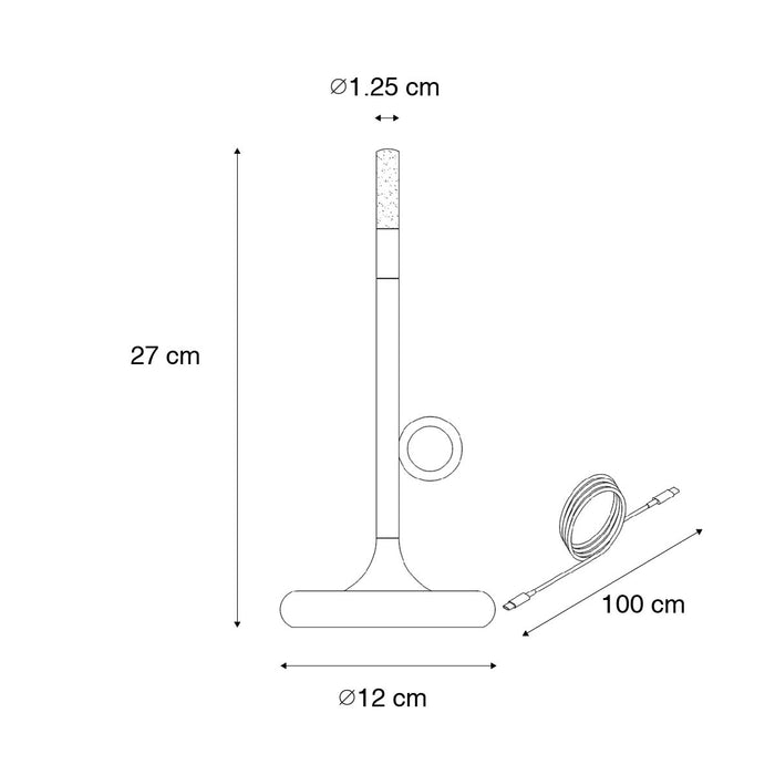 QAZQA Set van 2 buiten tafellampen goud met dimmer oplaadbaar -