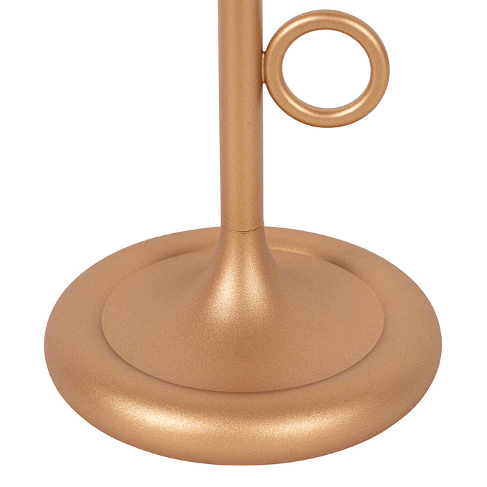 QAZQA Set van 2 buiten tafellampen goud met dimmer oplaadbaar -