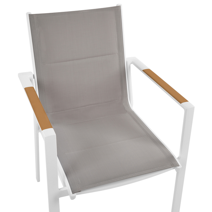 Beliani - BUSSETO - Tuinstoel set van 4 - Grijs - Aluminium