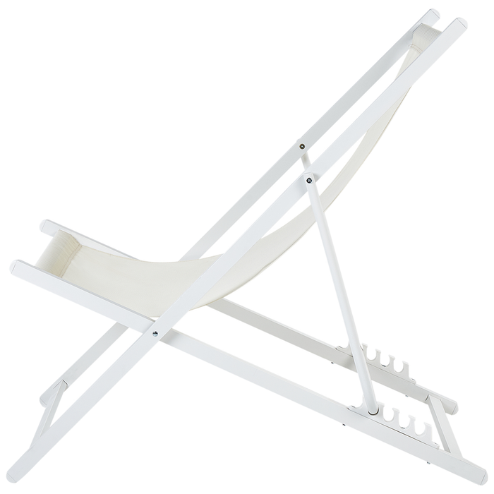 Beliani - LOCRI II - Strandstoel - Wit|Beige - Polyester