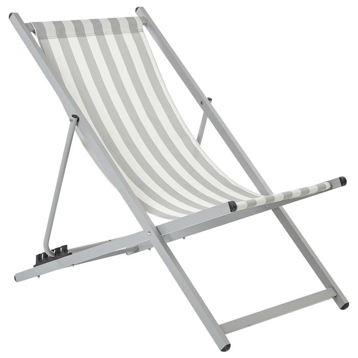 Beliani - LOCRI II - Strandstoel - Wit|Grijs - Polyester