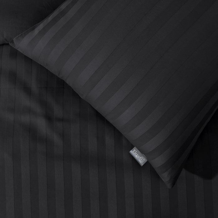 Elegance Dekbedovertrek Hotel Kwaliteit Satijn Streep black