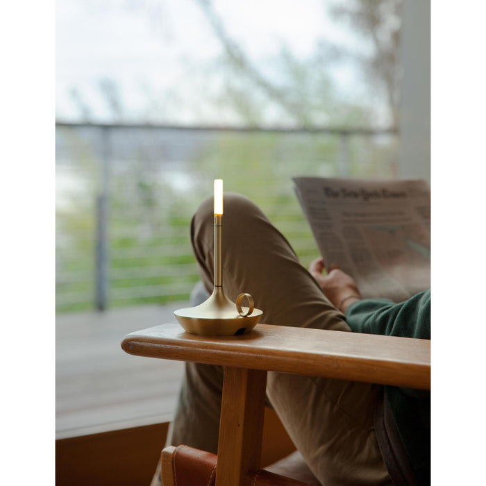 Graypants Wick Small tafellamp LED oplaadbaar messing