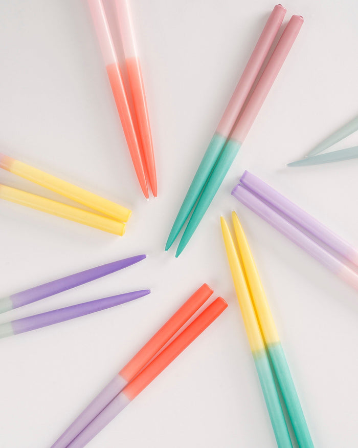 Mica Decorations Dip-dye Dinerkaars - Set van 4 - H28 cm - Lichtblauw