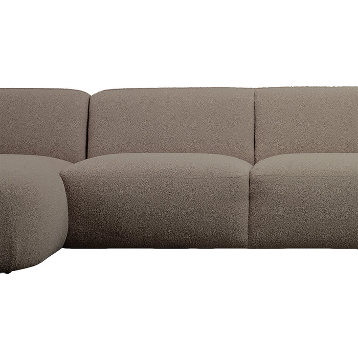 by fonQ Soft Hoekbank met Chaise Longue Links - Bouclé - Taupe
