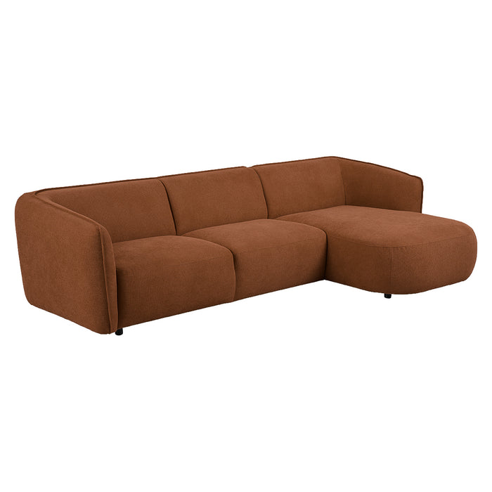 by fonQ Soft Hoekbank met Chaise Longue Rechts - Micro Chenille - Terra