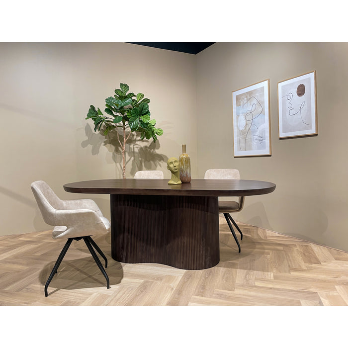 Livingfurn - Eetkamertafel Sevilla Brown 300cm - Mangohout