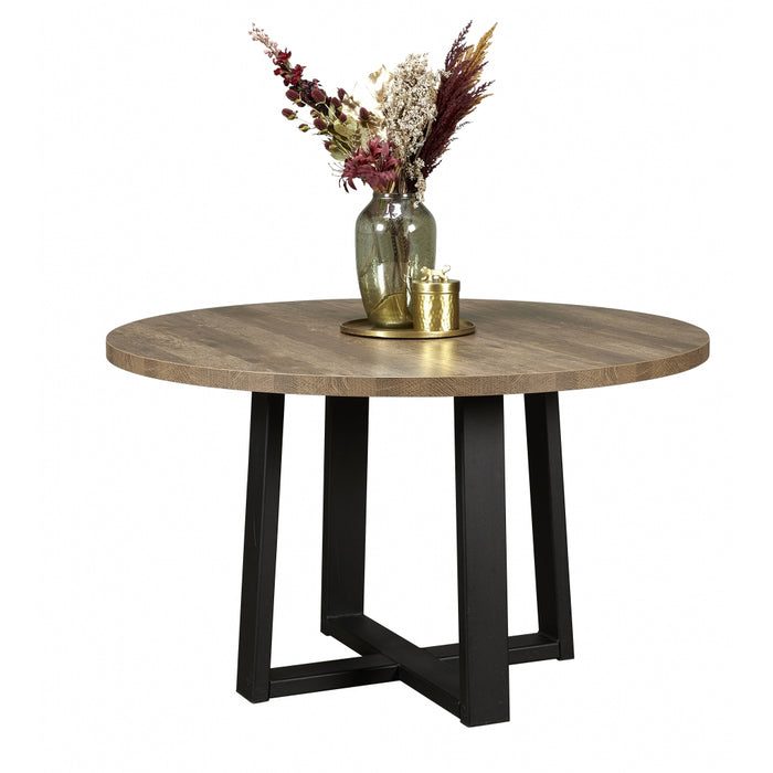 Eettafel Middelburg - Bruin - MDF - 140x77x140cm (BxHxD)