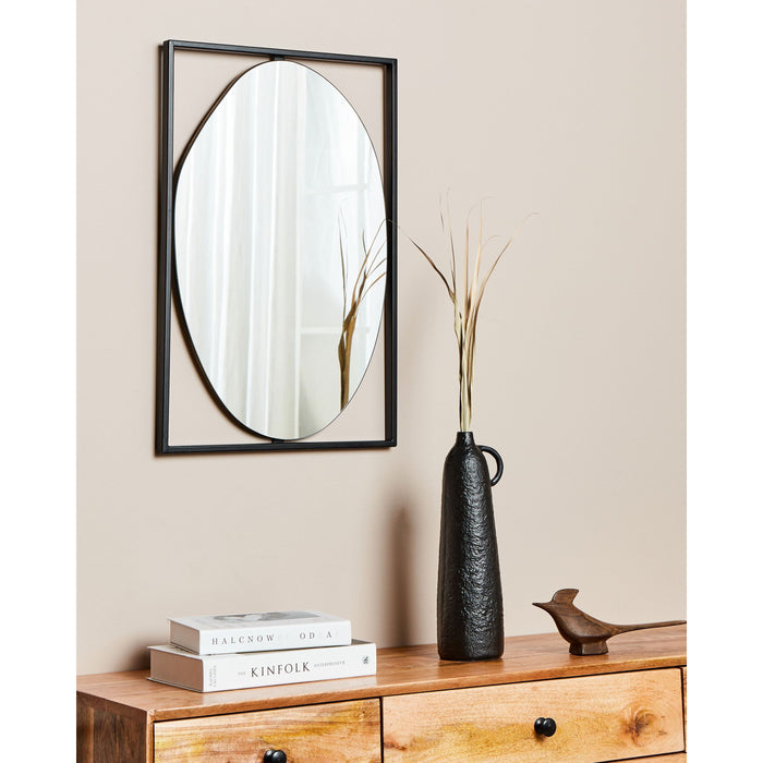 Beliani - NIBELLE - Wandspiegel - Zwart - 40 x 60 cm - Glas