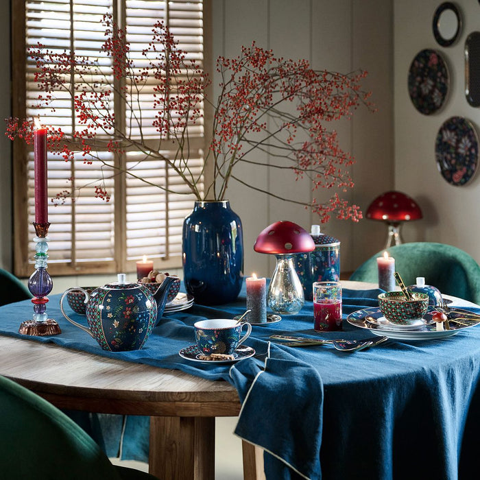 Pip Studio Bloemenvaas - Metalen Vaas - Blauw - 30cm