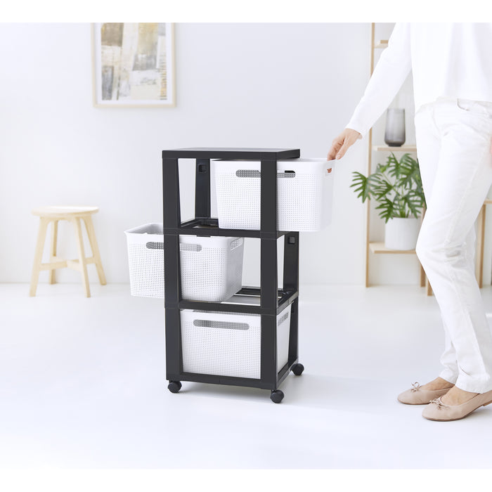 Rotho Brisen Ladekast 3 x 16L met wieltjes - wit