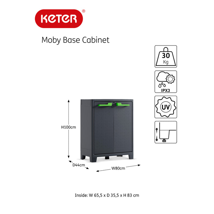 Keter Moby Opbergkast laag - tuinkast - 2 planken