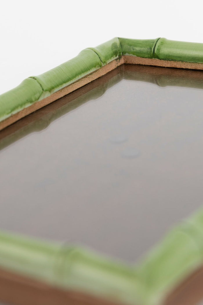 Sissy-Boy Groen resin fotolijstje met bamboe rand