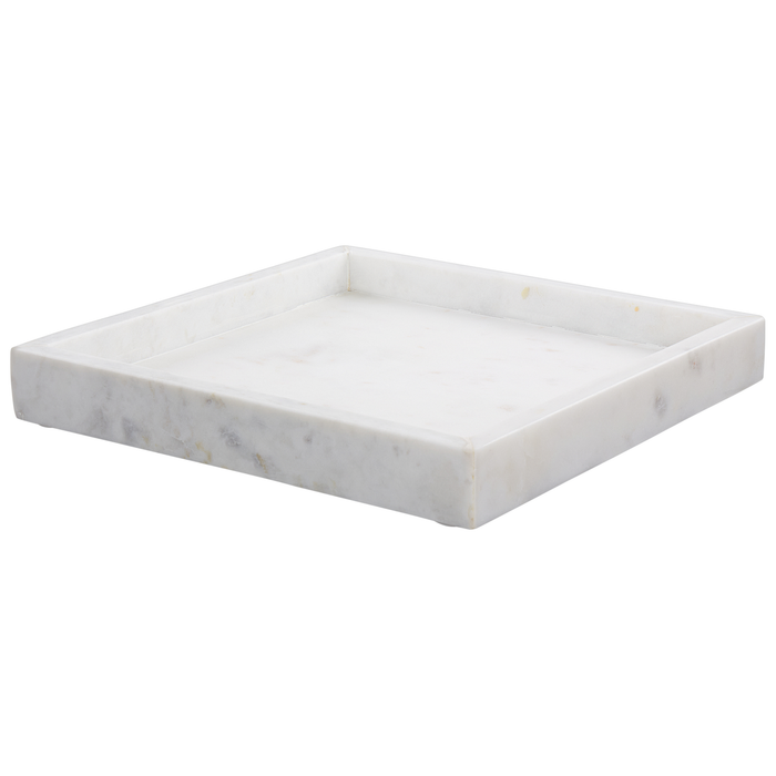 Beliani - KATERINI - Decoratief dienblad - Wit - Marmer