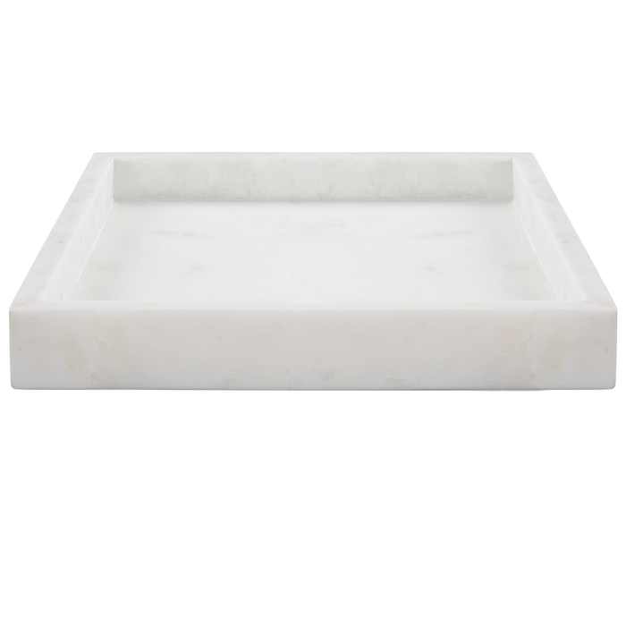 Beliani - KATERINI - Decoratief dienblad - Wit - Marmer