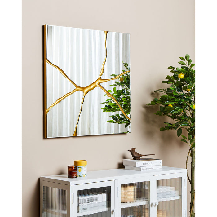 Beliani - POIVRES - Wandspiegel - Goud - 80 x 80 cm - Glas