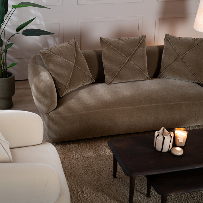 Bronx71 3-zitsbank Palermo velvet bruin