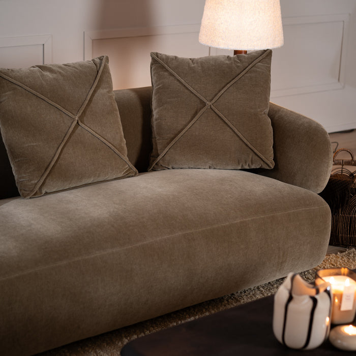 Bronx71 3-zitsbank Palermo velvet bruin