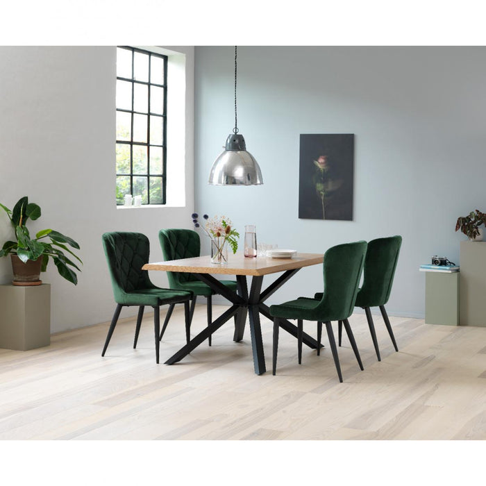 Nordic Home Gustav eetkamerstoel - velvet - groen