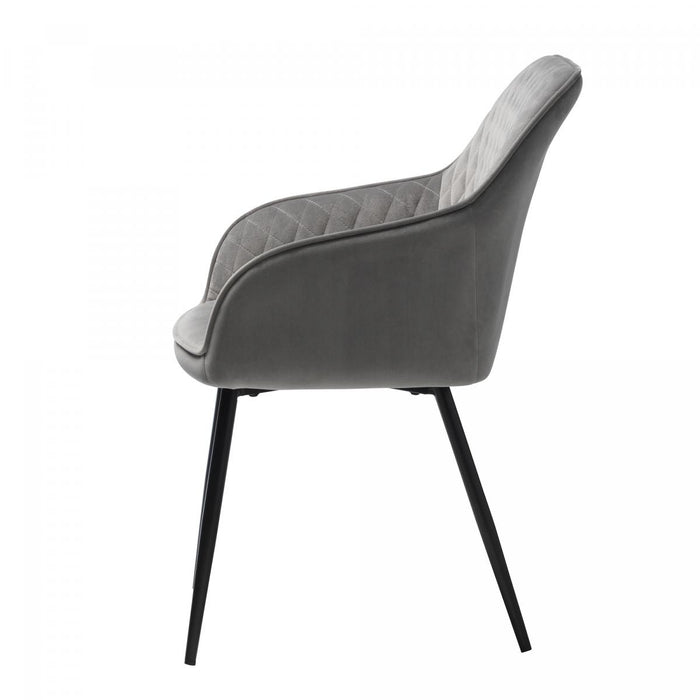 Nordic Home Bernt armstoel - velvet - grijs