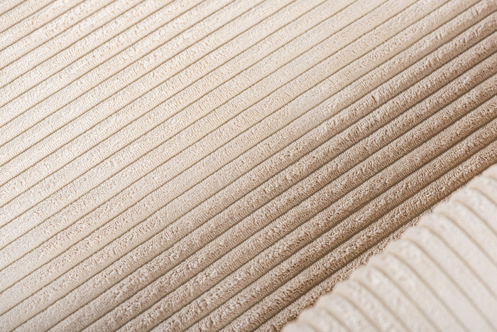 Giga Meubel - Hoekbank Ribstof - Beige|Metaal- Links - Mila Lincoln