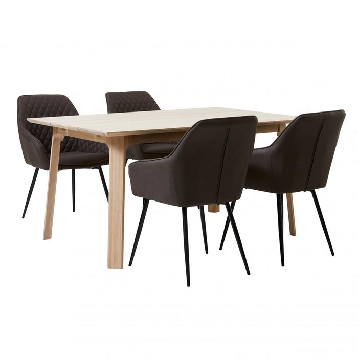 Nordic Home Bernt armstoel - velvet - donkerbruin