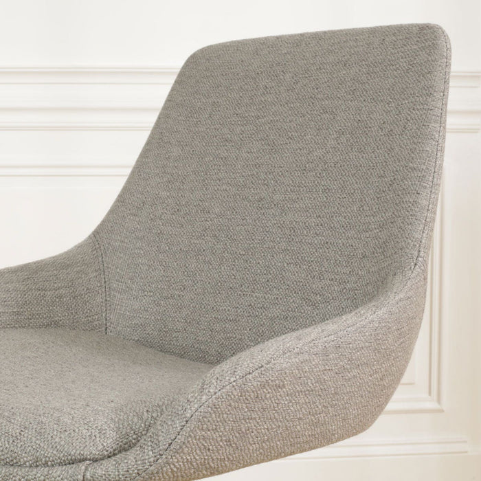 Nolon Noa-Isa Eetkamerstoel Warm Grijs - Stof - Wit Onderstel