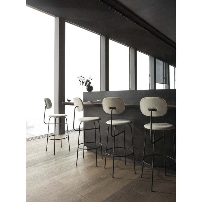 Audo Copenhagen Afteroom Bar barkruk H101 zitting Bouclé 02 donker