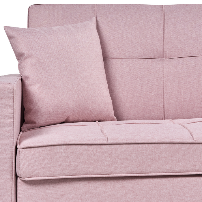 Beliani - GLOMMA - Slaapbank 3-zits - Pastelroze - Polyester