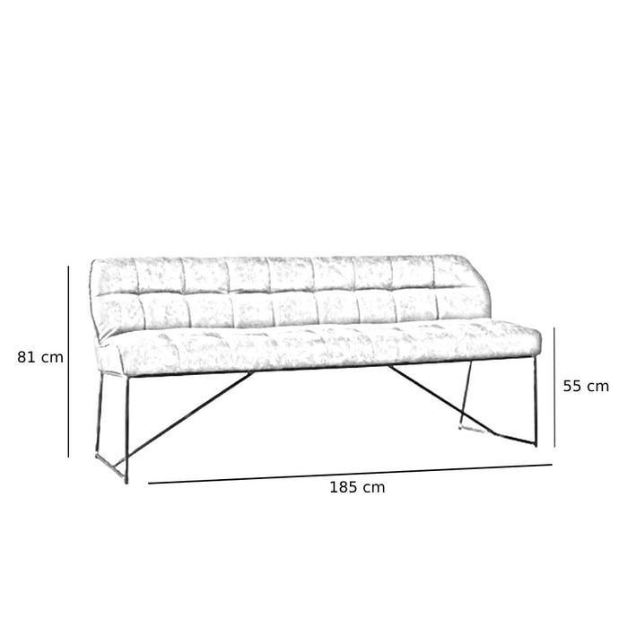 Bronx71 Scandinavische eetkamerbank Jelle taupe 185 cm