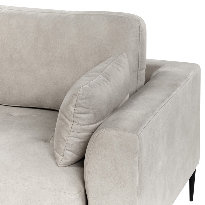 Beliani - FLAM - Hoekbank - Lichtgrijs - Rechtszijdig - Fluweel