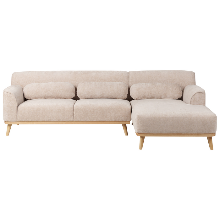 Beliani - SIMOS - Hoekbank - Beige - Linkszijdig - Chenille