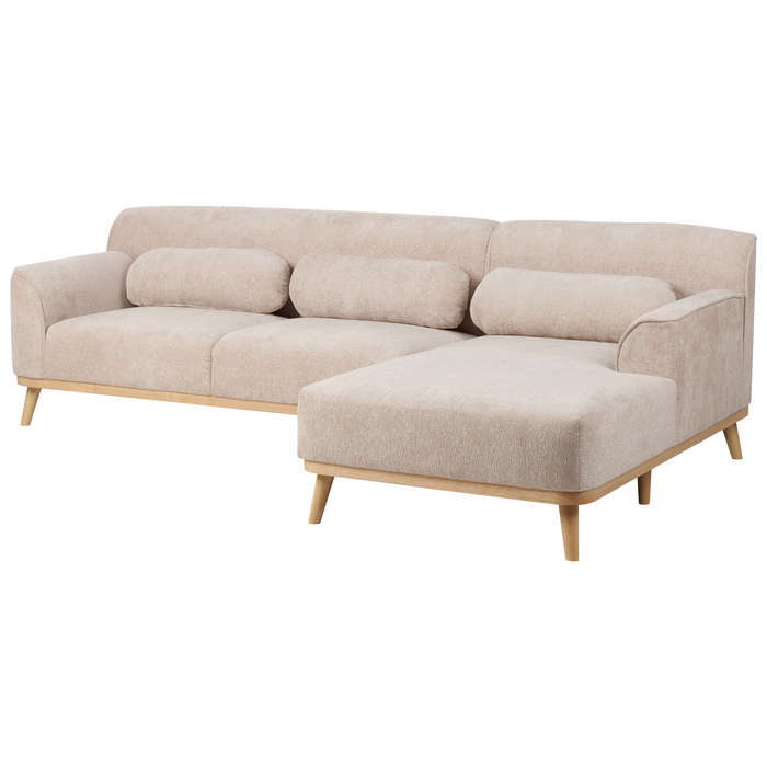 Beliani - SIMOS - Hoekbank - Beige - Linkszijdig - Chenille