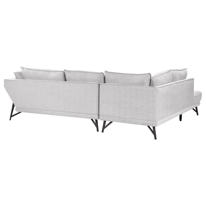 Beliani - ELGA - Hoekbank - Lichtgrijs - Rechtszijdig - Linnen