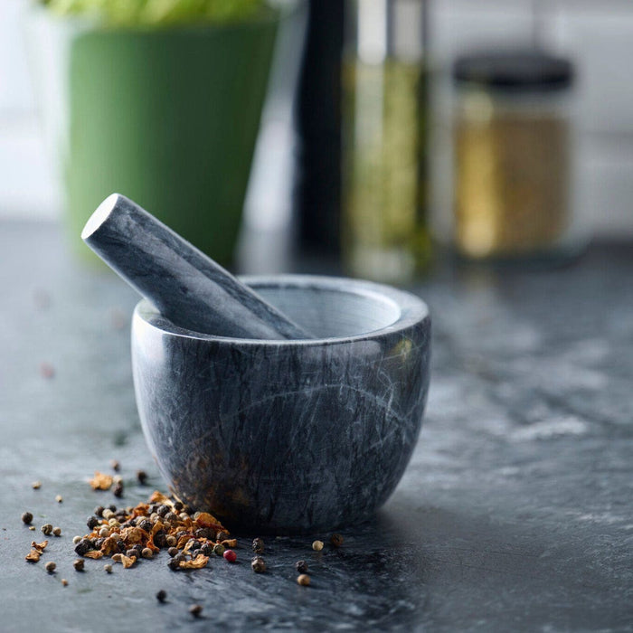 Lisomme Lev marmeren vijzel met stamper grijs