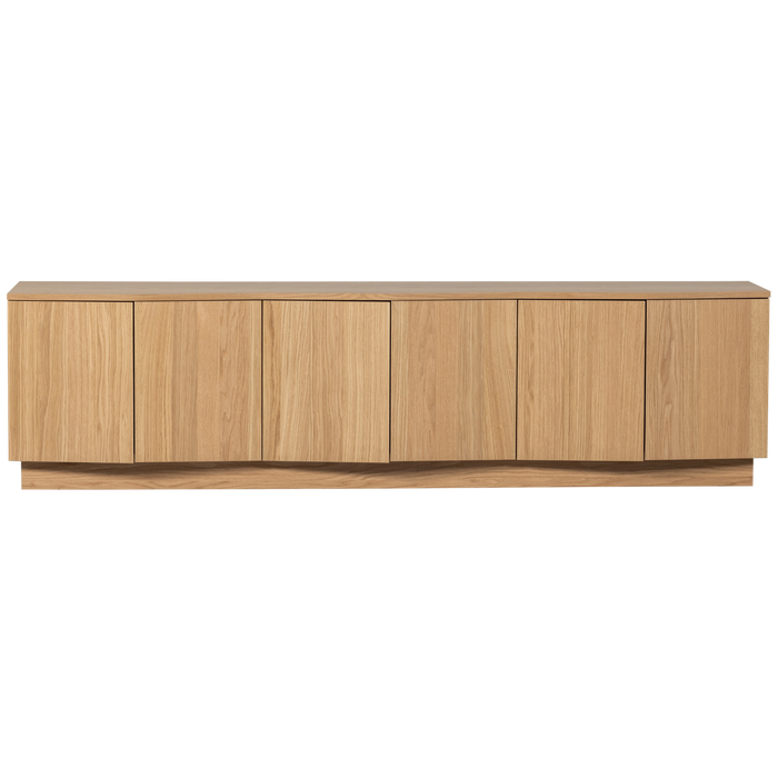 WOOOD Zuma tv-meubel - Push-To-Open - Eiken - Transparant - 52x200x45