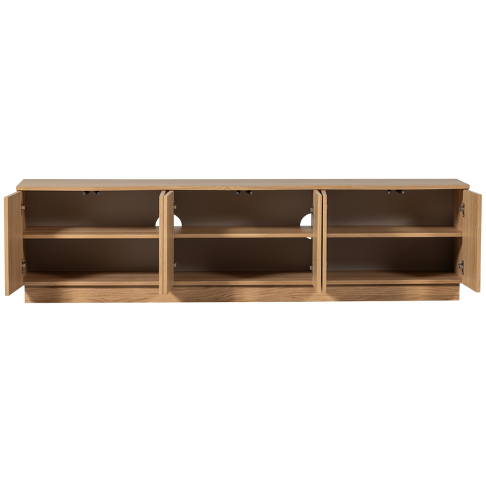 WOOOD Zuma tv-meubel - Push-To-Open - Eiken - Transparant - 52x200x45