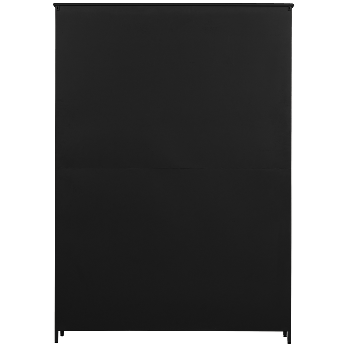 WOOOD 3-deurs vitrinekast XL Exhibit - Metaal - Zwart - 200x142x44 cm