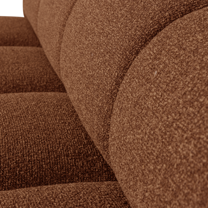 WOOOD Mojo Eetbankje Met Rugleuning 164 cm Mojo - Bouclé - Roest Bruin