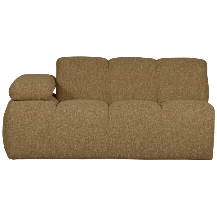 WOOOD Mojo 1,5-Zits Bank Met Arm Links - Bouclé - Geel|Bruin