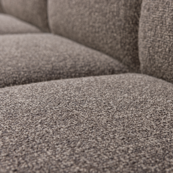 WOOOD Mojo Eetbankje Met Rugleuning - Bouclé - Bruin Melange - 164cm