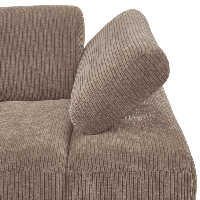 WOOOD Mojo 1-Zits Bank Met Arm Rechts - Ribstof - Zand - 74x120x97