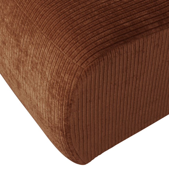 WOOOD Mojo 1-Zits Bank - Ribstof - Roest Bruin - 74x80x97