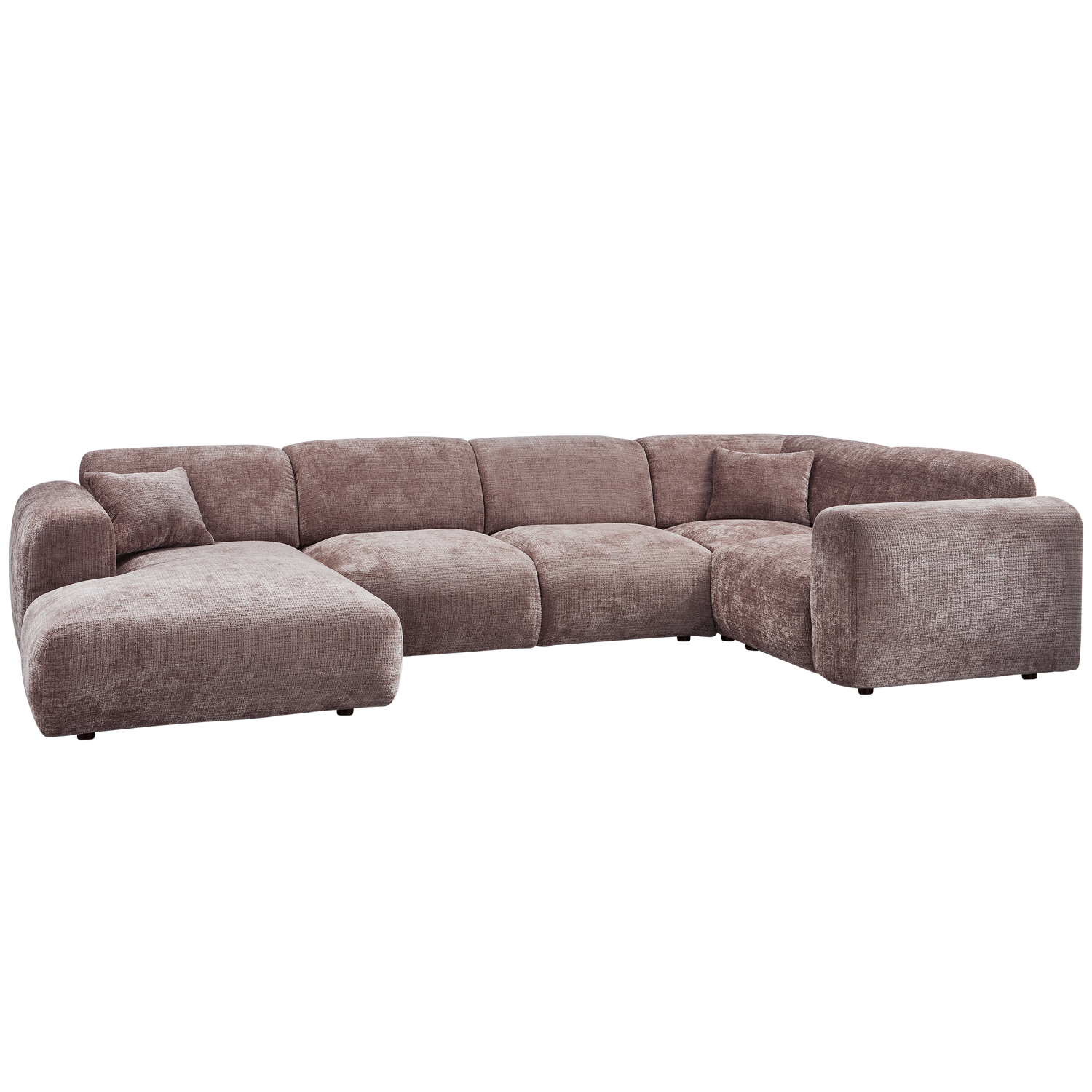 WOOOD hoekbank rechts Cloud - Chenille - Taupe - 80x345x198 cm