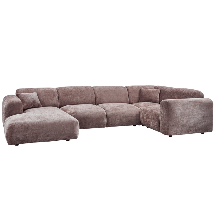 WOOOD hoekbank rechts Cloud - Chenille - Taupe - 80x345x198 cm