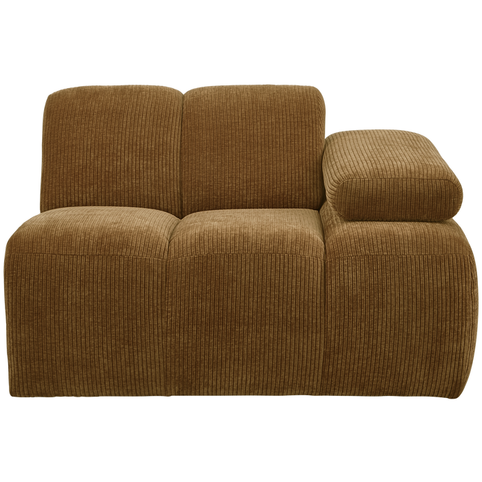 WOOOD Mojo 1-Zits Bank Met Arm Rechts - Ribstof - Geel - 74x120x97