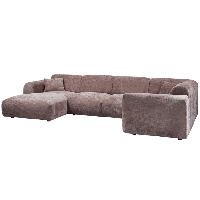 WOOOD hoekbank rechts Cloud - Chenille - Taupe - 80x345x198 cm
